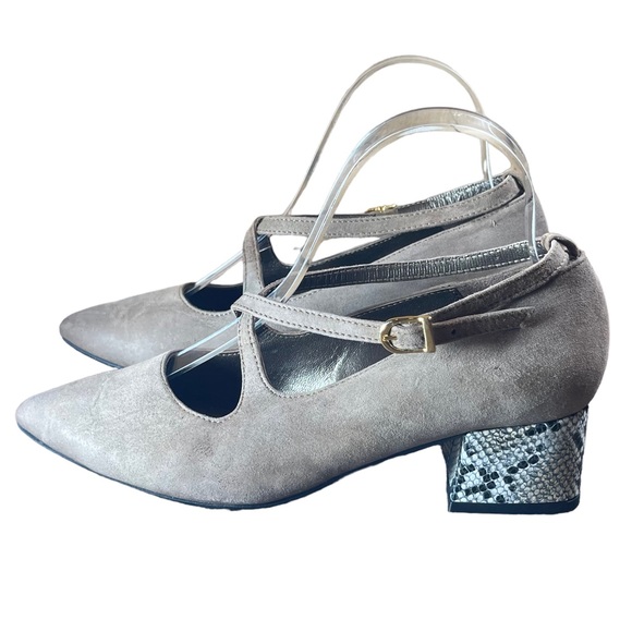 Daniela luxury brand brown gray with block heel womens shoes size 7 (38) - Picture 2 of 16